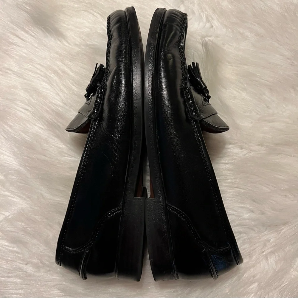 French Shriner Buchanan Black Leather Dress Shoes with Tassels Men’s Size 10.5 M